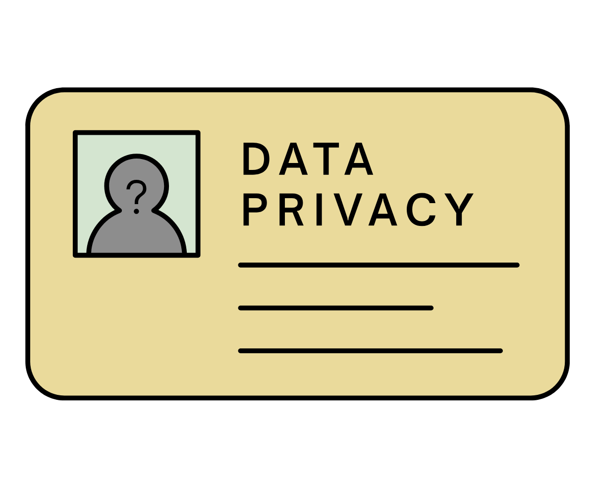 Illustration of a person symbol with focus on data privacy